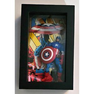 Marvel Hasbro 2009 4” Captain America Action Figure‎ in Shadow Box